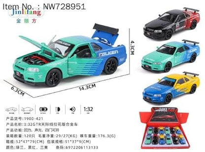 1:32 GTR Skyline Decal Edition Alloy Car Display Box