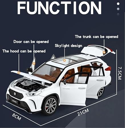 1:24 Crown Land Cruiser Street Bike Version, 8-piece display case, six-door sound and light pullback alloy bike