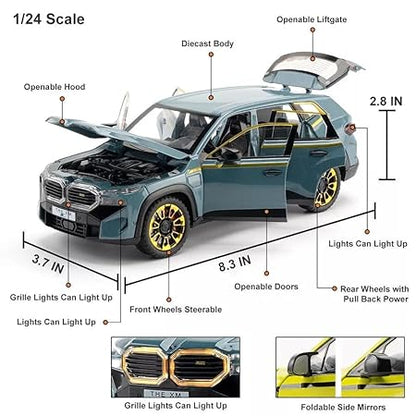 1:24 scale BMW XM sound and light display car six-door pullback alloy spray paint car 8 display boxes included.