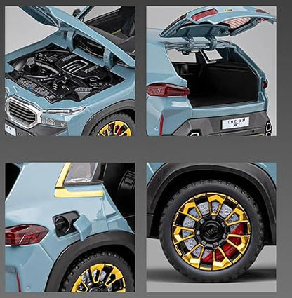 1:24 Scale BMW XM six-door pullback alloy car with sound and light effects, foam e-commerce box.