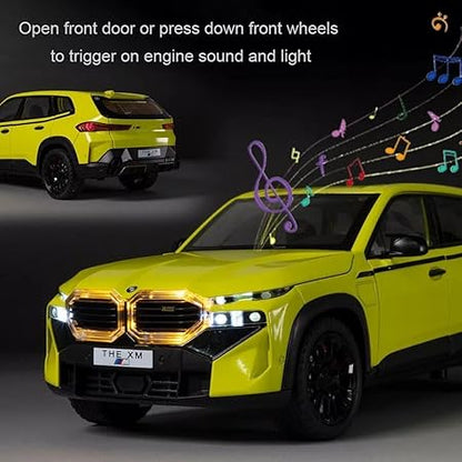 1:24 scale BMW XM sound and light display car six-door pullback alloy spray paint car 8 display boxes included.