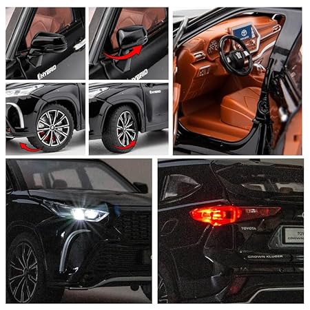 1:24 Crown Land Cruiser Street Bike Version, 8-piece display case, six-door sound and light pullback alloy bike