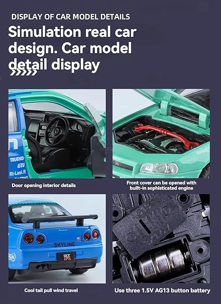 1:32 GTR Skyline Decal Edition Alloy Car Display Box