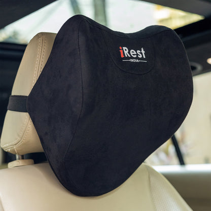 iRest Premium Car & Neck Pillow Grey and Black