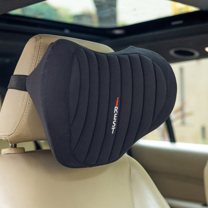 iRest Premium Car & Neck Pillow Brown and Black