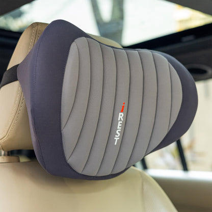 iRest Premium Car & Neck Pillow Brown and Black