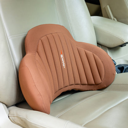 iRest Premium Car & Neck Pillow Brown and Black