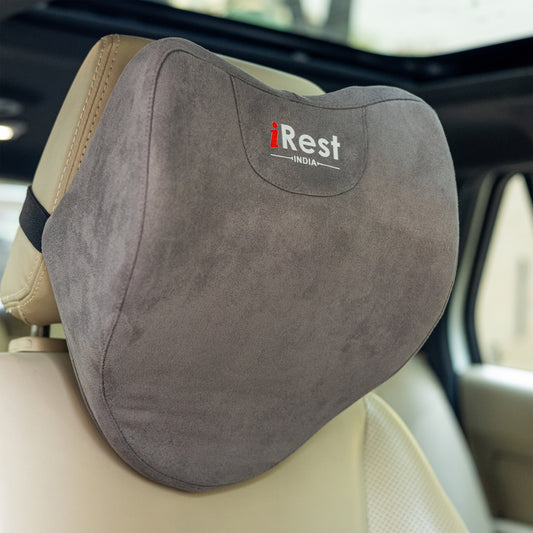 iRest Premium Car & Neck Pillow Grey and Black