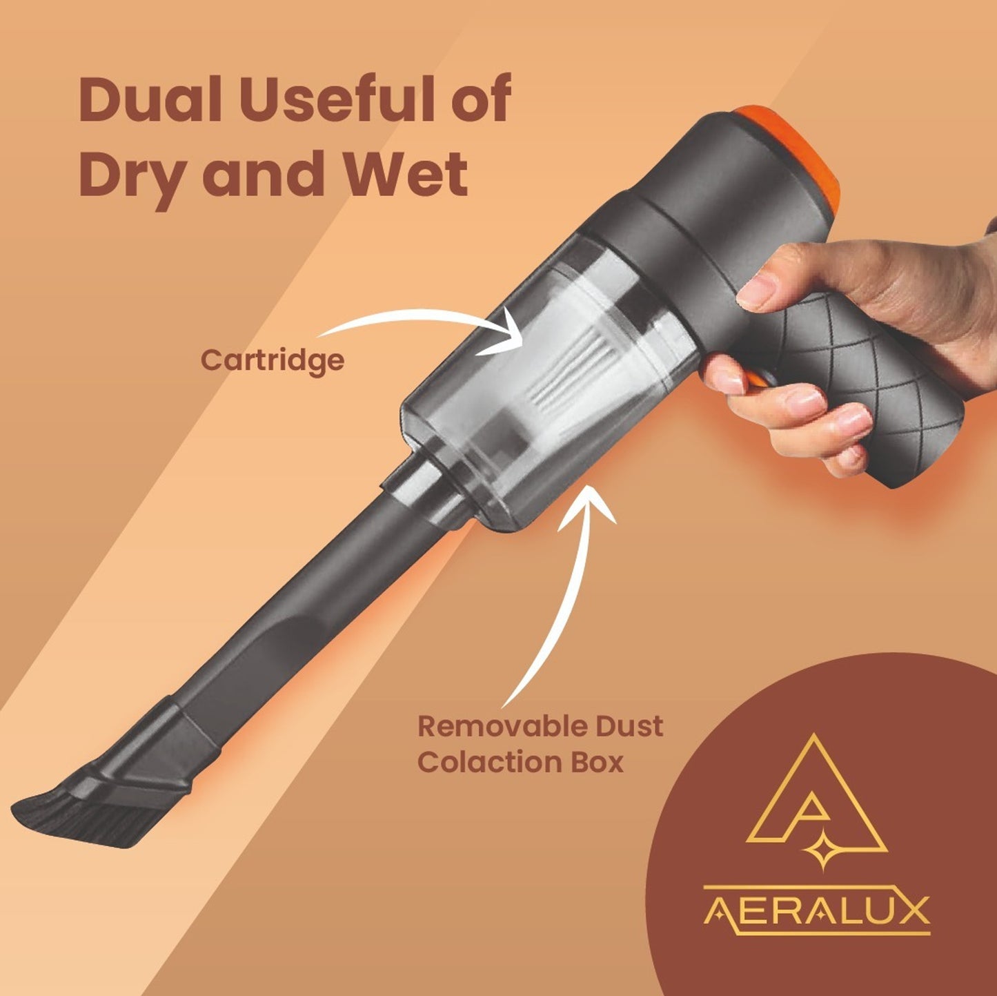 Aeralux 2 In 1 Vacuum Cleaner Portable Mini For Car