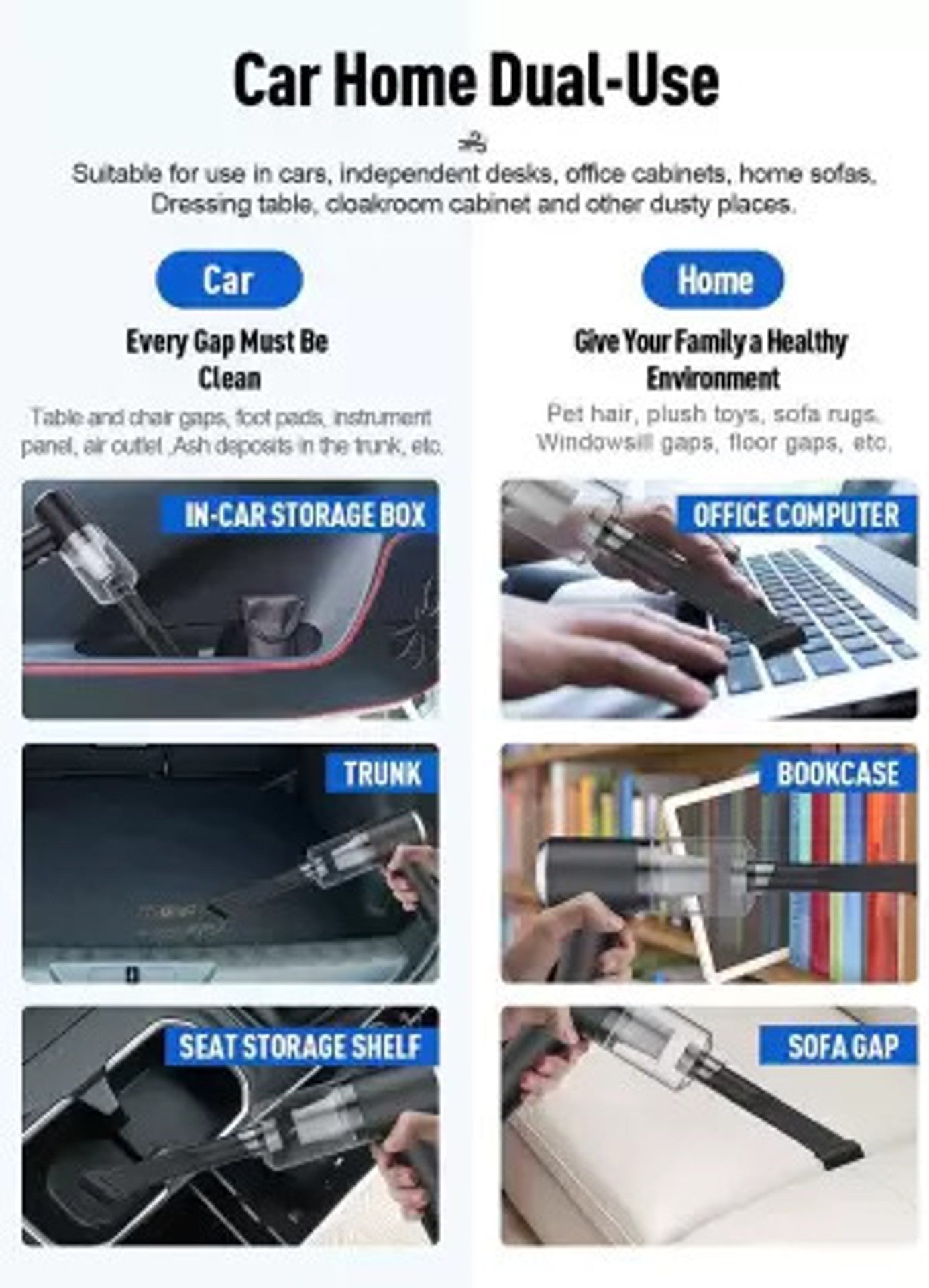 Aeralux 2 In 1 Vacuum Cleaner Portable Mini For Car